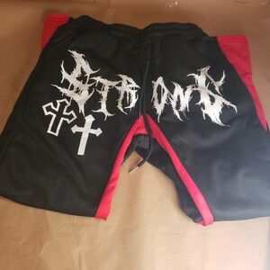 ROMWE Black And Red Gothic Flare Sweatpants